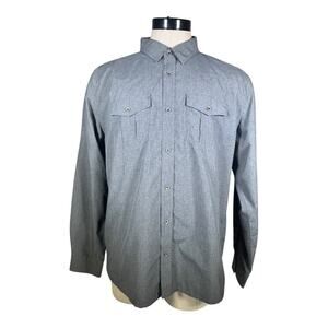Prana Men's Gray Shirt Size X- Large Button Down Durability Lightweight Casual